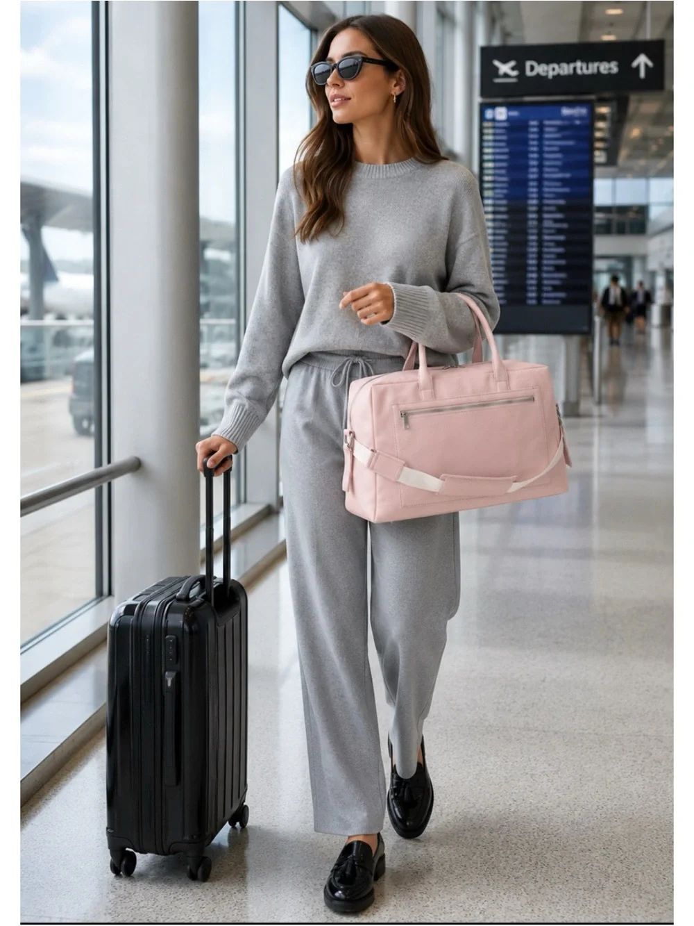 AWAY Everywhere Blush LEATHER LUGGAGE TRAVEL TOTE ~ Gently used